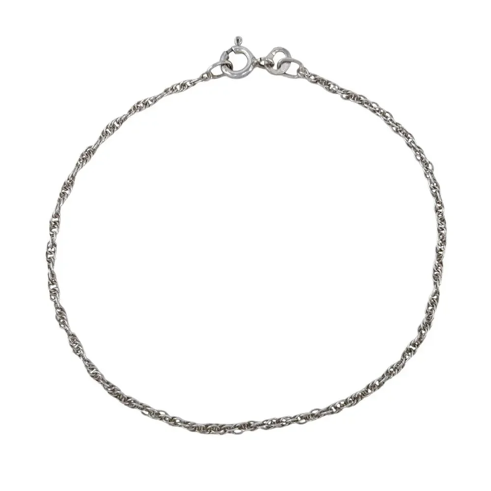 Vintage Sterling Silver 925 Singapore Chain Bracelet 7.25